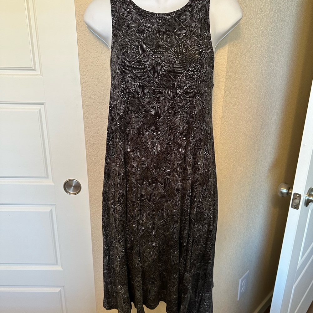 Old Navy Black Geometric Midi Dress